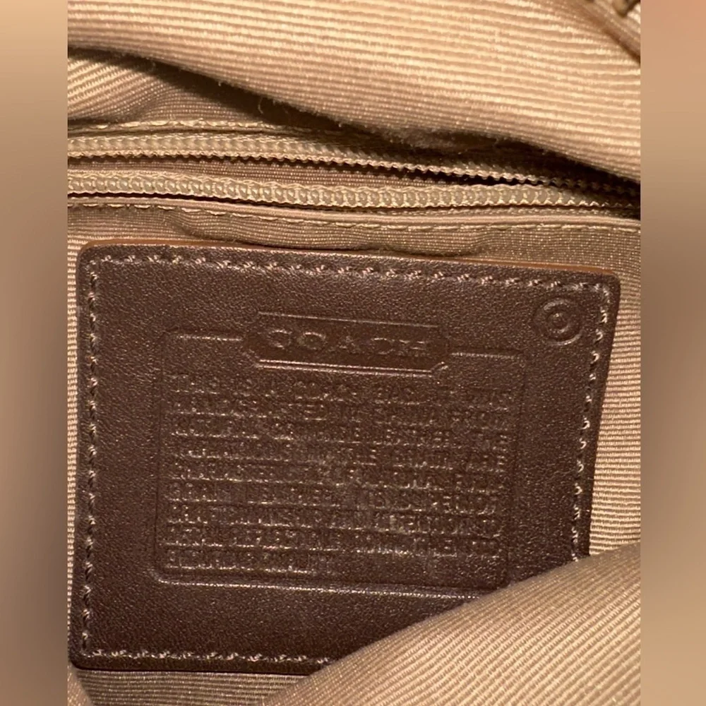 Coach White and Brown Crossbody Bag with Adjustable Strap